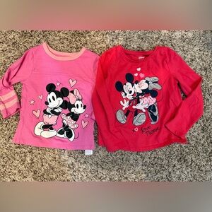 Disney Pink and Red Mickey & Minnie Long Sleeve Tops